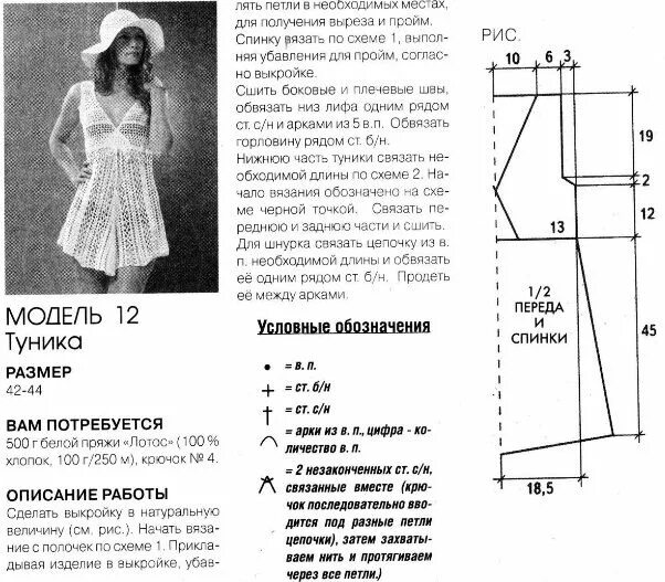 Пляжная туника спицами со схемой Пляжная туника Crochet tunic, Crochet, Dress pat