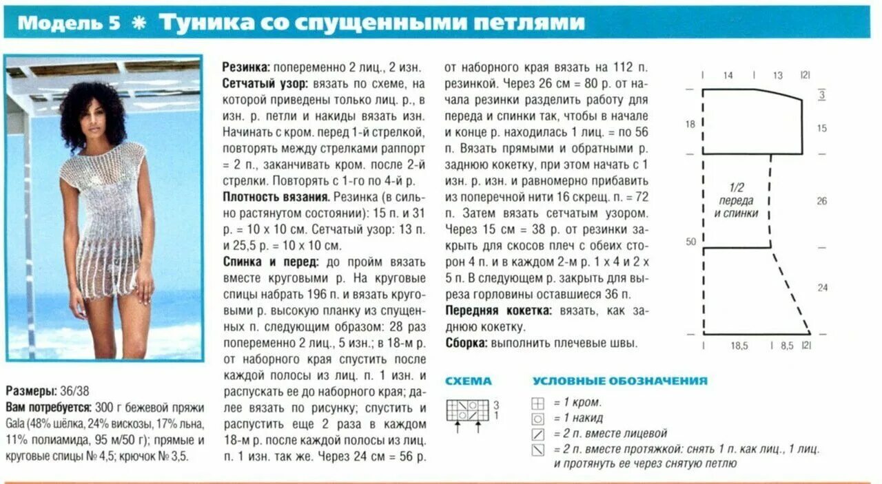 Пляжная туника спицами со схемой Схемы пляжных туник спицами: найдено 78 изображений