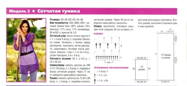 Пляжная туника спицами со схемой Reticulated Tunic by Hook 2023 Красивые аксессуары своими руками VK