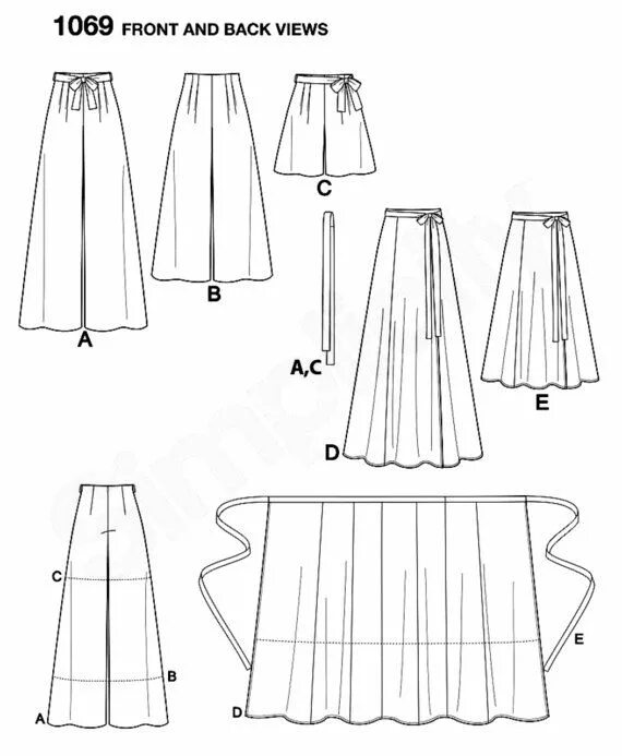 Пляжная юбка с запахом на завязках выкройка Palazzo Pants Pattern Wide Leg Pants or Shorts Pattern Wrap Pants pattern, Palaz