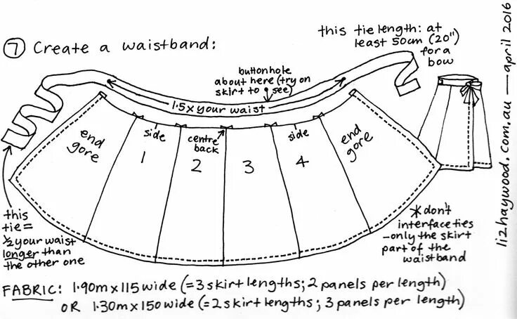 Пляжная юбка с запахом на завязках выкройка Free wrap skirt pattern step 7 Wrap skirt pattern, Skirt patterns sewing, Diy sk