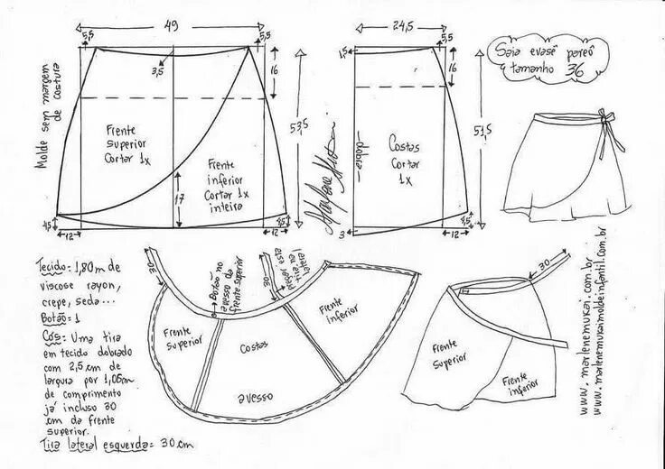 Пляжная юбка с запахом на завязках выкройка Pin by Loreto Valero on Patrones Plus size sewing patterns, Wrap skirt sewing pa