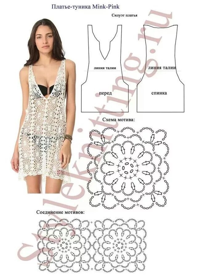 Пляжное платье крючком со схемой Crochet dress pattern, Crochet dress, Crochet swimwear