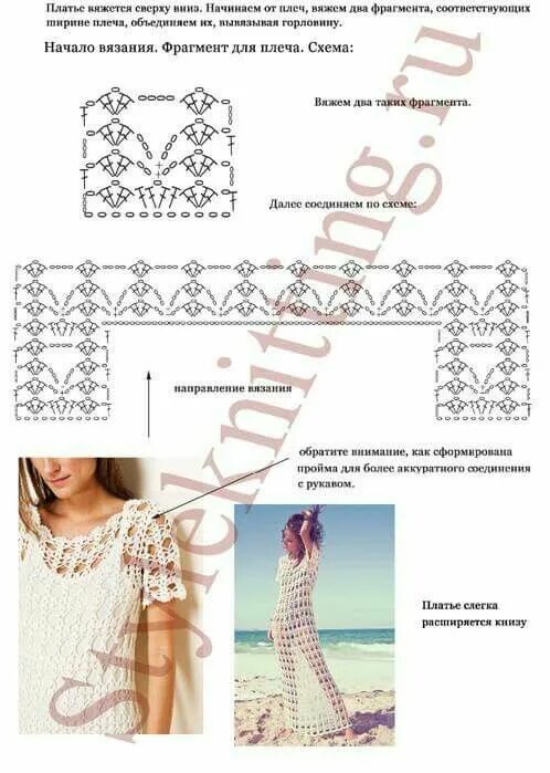 Пляжное платье крючком со схемой Pin de Teresinha Medeiros em Roupas de crochê e gráficos Moldes para vestido em 