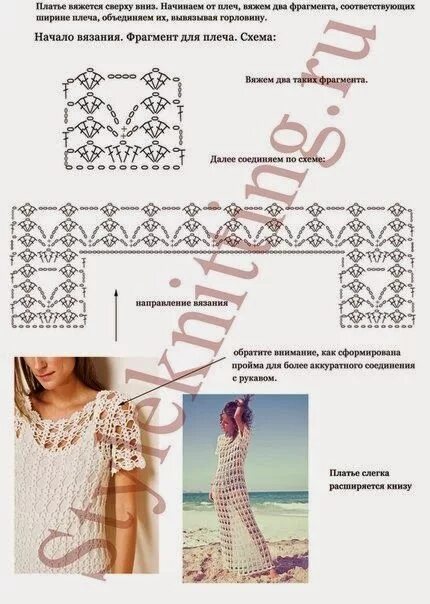 Пляжное вязание крючком схемы Vestido Branco de Crochet Узоры винтажного кроше, Связанный крючком пуф, Вязаные