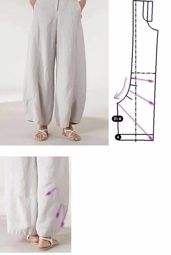 Пляжные брюки выкройка Sewing Pattern for Stylish Pants