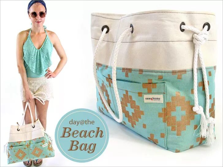 Пляжные сумки своими руками фото и выкройки Big Canvas Beach Bag Canvas beach bag, Diy beach bag, Canvas beach tote