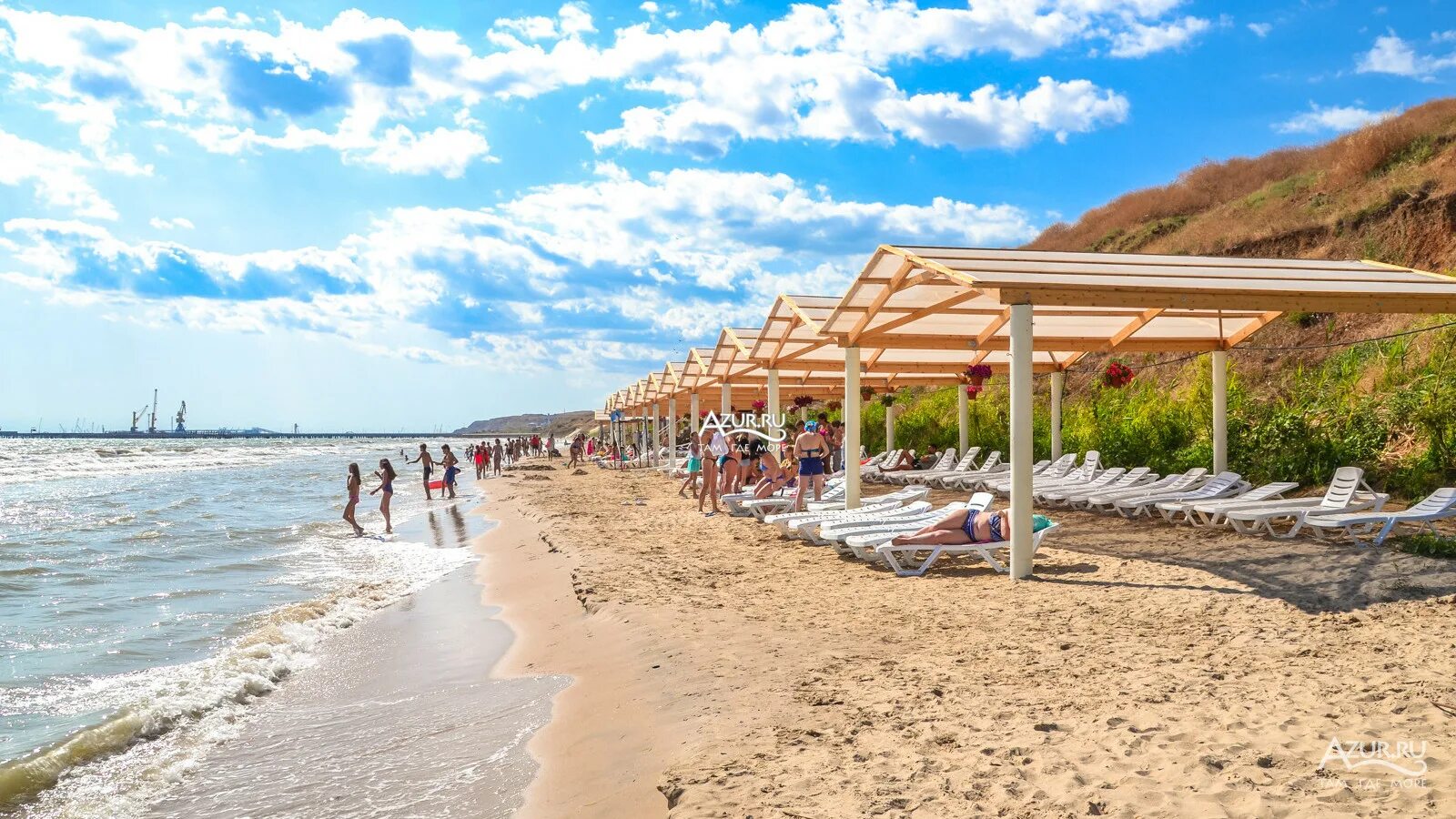 Пляжный поселок фото Фото центрального пляжа посёлка Волна