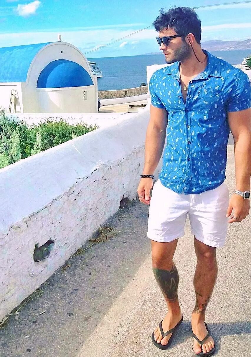 Пляжный стиль 2024 мужской traveling in Santorinni Hot Greek Trojan coming back after few lives Summer outf