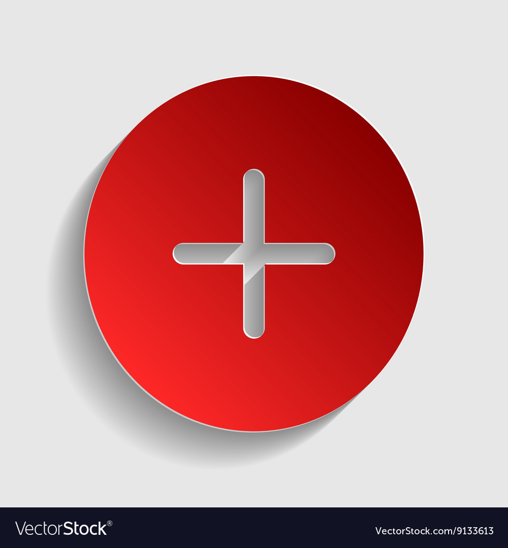Плюс красный фото Positive symbol plus sign Royalty Free Vector Image