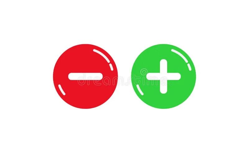 Плюс минус 1 й микрорайон 5 фото Red and Green Round Buttons with Plus and Minus Signs Stock Illustration - Illus