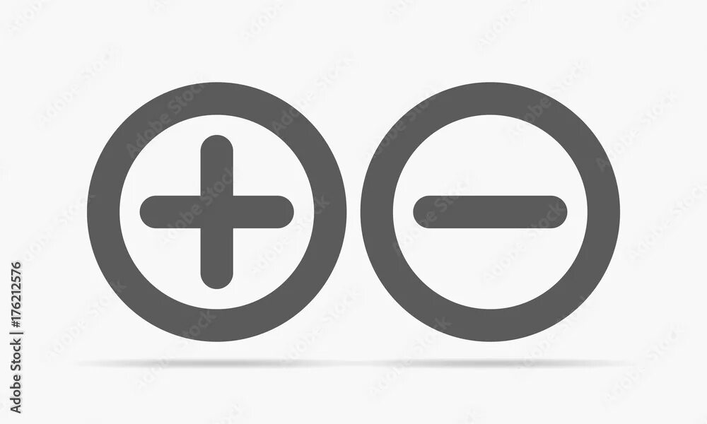 Плюс минус 1 й микрорайон 5 фото Plus and minus round icons. Vector illustration Stock Vector Adobe Stock
