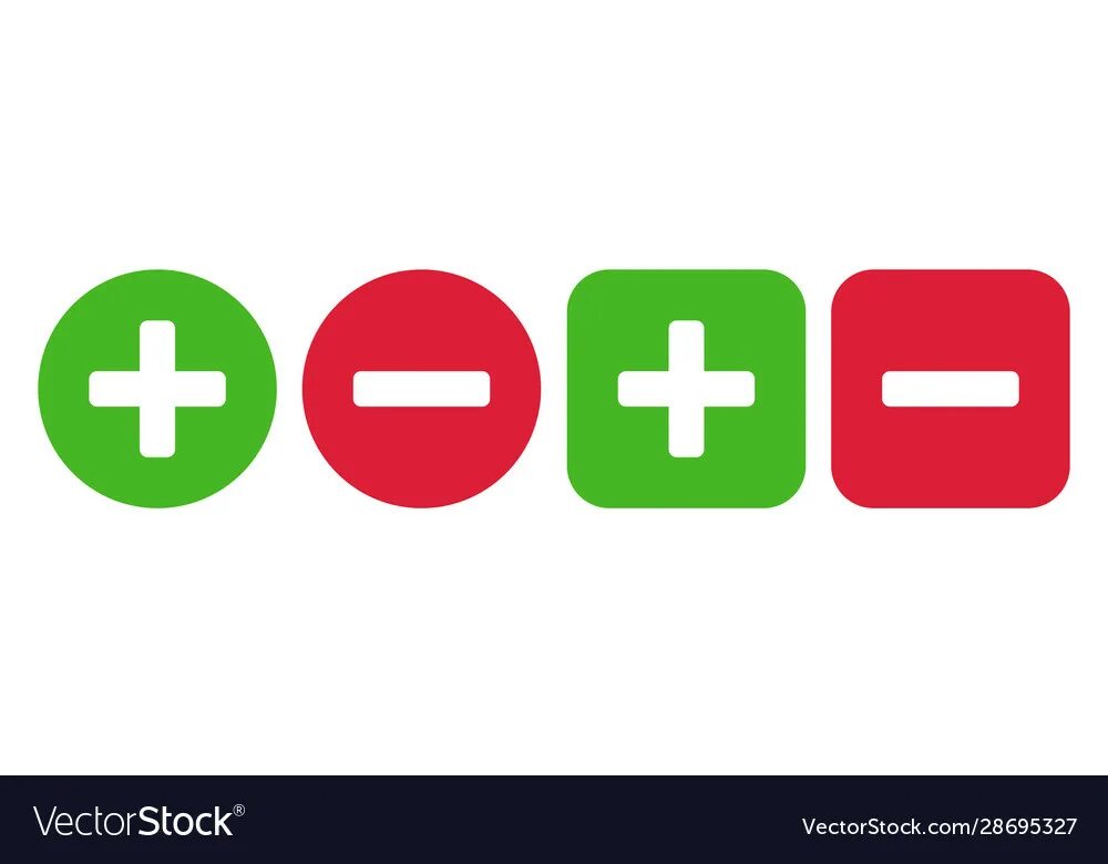 Плюс минус 1 й микрорайон 5 фото Plus and minus icon set Royalty Free Vector Image