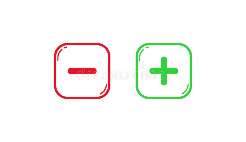 Плюс минус 1 й микрорайон 5 фото Square Minus and Plus Sign Icons Graphic, Negative and Positive Symbol Isolated 