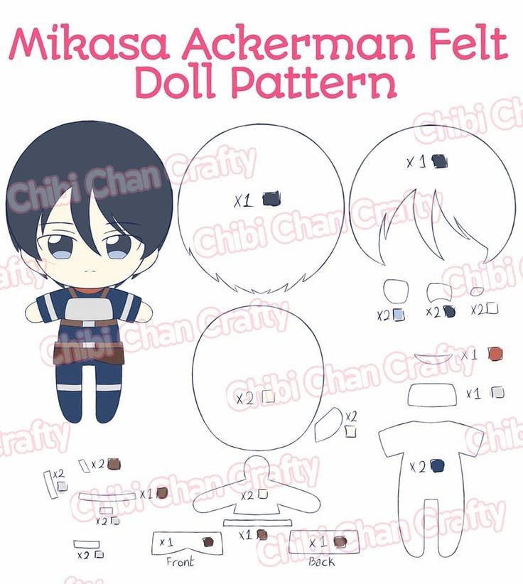 Плюшевая кукла аниме выкройка Pin en Felt doll pattern en 2024 Manualidades, Patrón de felpa, Manualidades cre