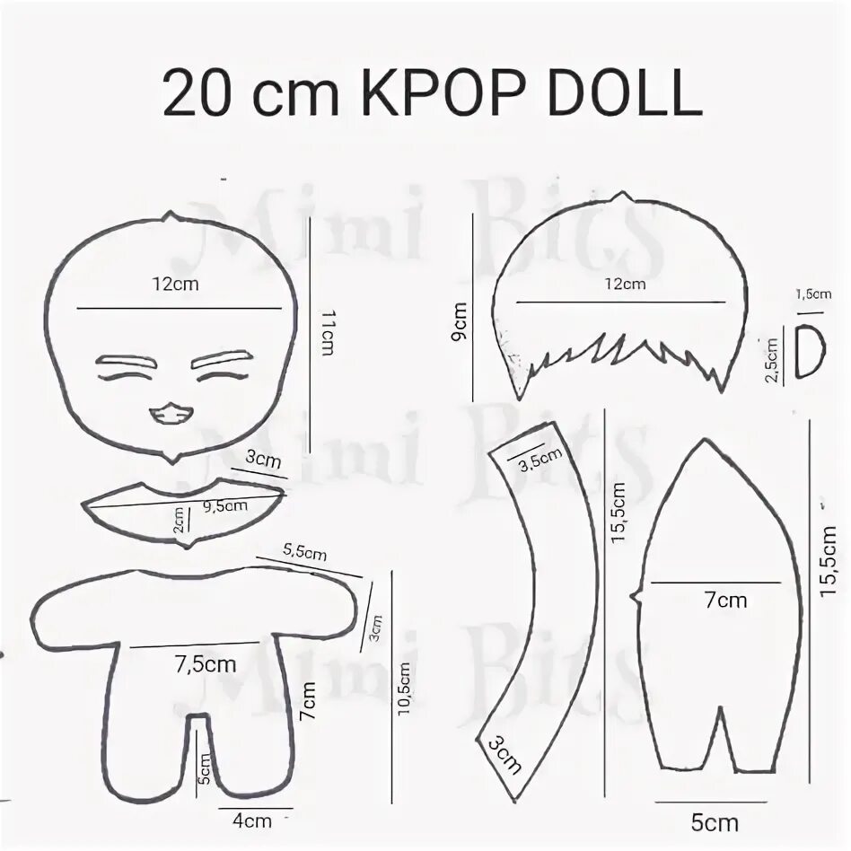 Плюшевая кукла аниме выкройка 10 популярных идей на тему "10cm doll pattern" для вдохновения