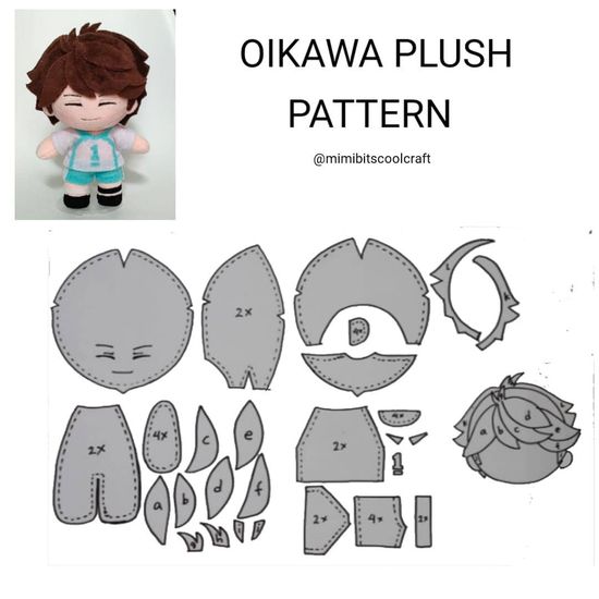 Плюшевая кукла аниме выкройка Gấu Kẹo (milk0baby) - Profile Pinterest