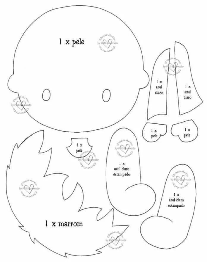 Плюшевая кукла аниме выкройка Pin em Guirlanda Infantil