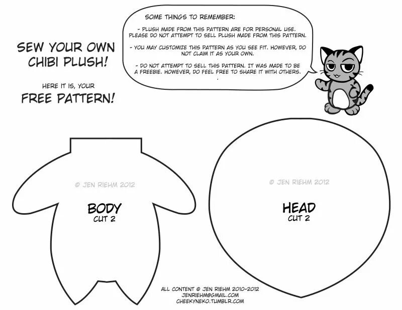 Плюшевая кукла аниме выкройка Tumblr Felt toys patterns, Plush pattern, Plushie patterns