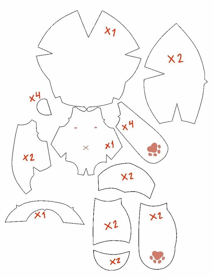 Плюшевая кукла выкройка Pattern 6 Швейные поделки, Модели чучел животных, Выкройки