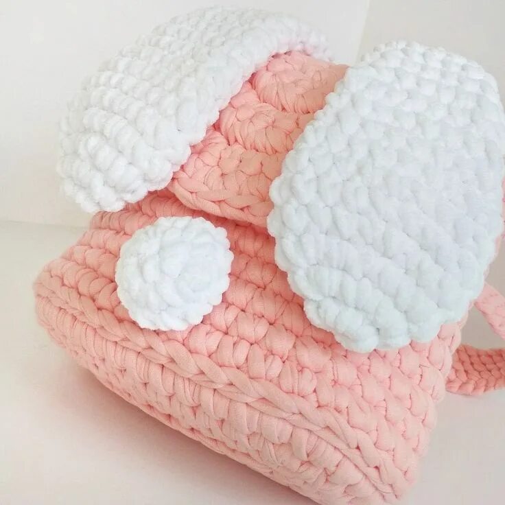 Плюшевая сумочка крючком Ушастый рюкзачок Free crochet bag, Crochet home, Crochet patterns amigurumi