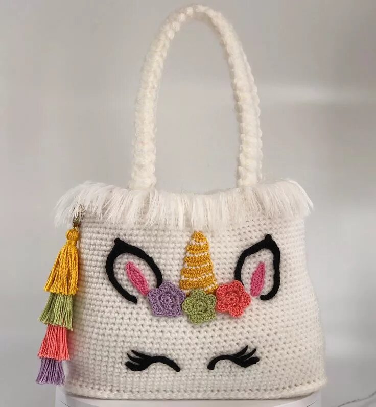 Плюшевая сумочка крючком Unicorn Handbag Crochet Pattern PDF. English USA - Etsy Crochet purse patterns, 