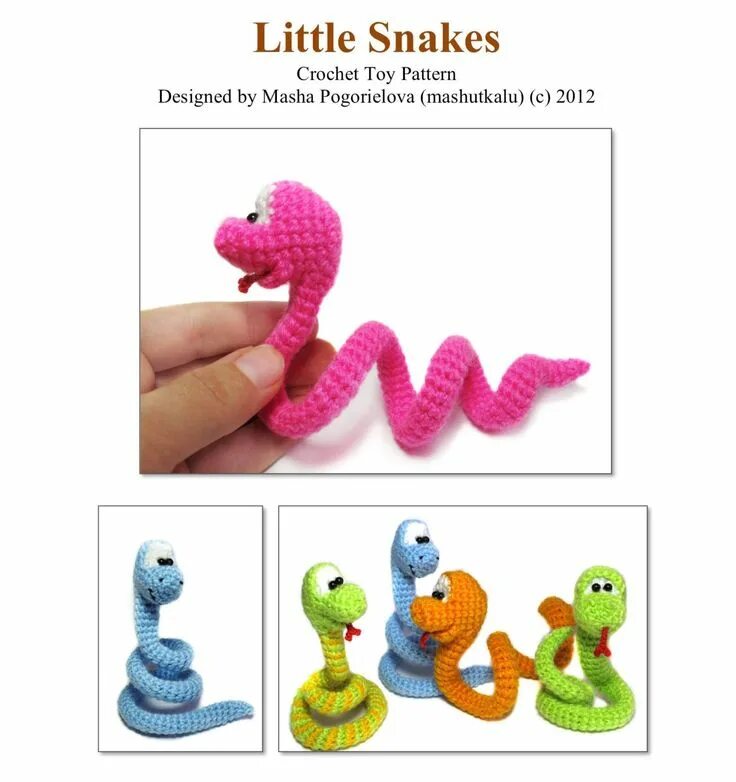 Плюшевая змейка крючком схема Little Snake pdf crochet toy pattern amigurumi pattern photo tutorial - Etsy Fra