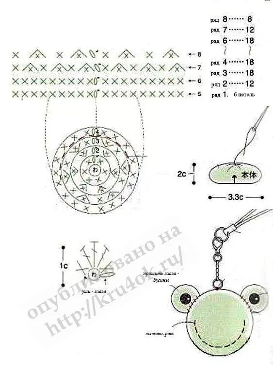 Плюшевый брелок крючком схемы Крючком брелки со схемой: найдено 90 изображений