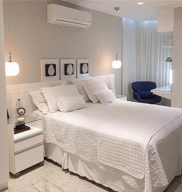 Плюсы интерьера спальни Por César Cata Preta on Instagram: "Aquela suite branquinha que é um sucesso! Am