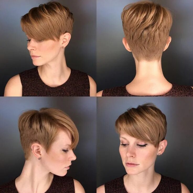 Плюсы короткой прически Chic Copper Crop with Side Swept Bangs - The Latest Hairstyles for Men and Women