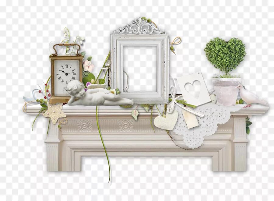 Пнг декор для дома Decorative Mantel - Vintage Decorative Mantel with Ornaments - CleanPNG / KissPN