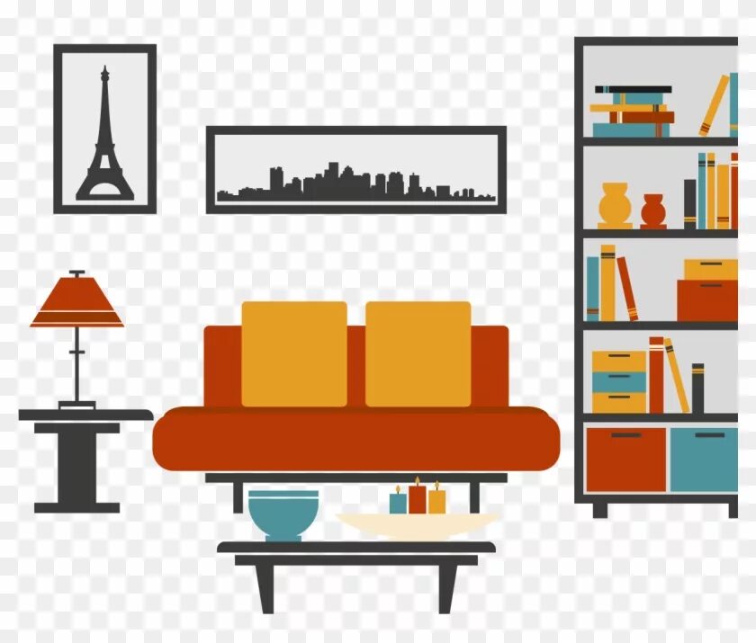 Пнг мебель для интерьера Furniture Table Couch Living Room - Png Living Room Vector - Free Transparent PN