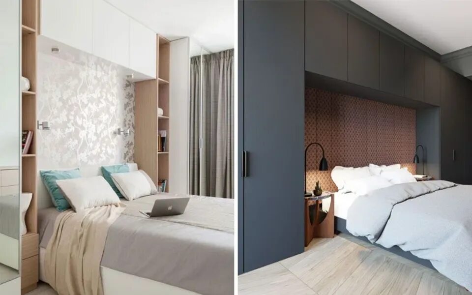 По бокам кровати шкафы фото Bedroom interiors with bed and wardrobe photo (66 Photos)