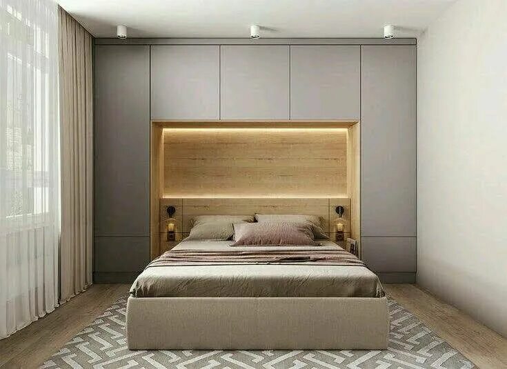 По бокам кровати шкафы фото Pin su Decoracion Idee armadio camera da letto, Idee arredamento camera da letto