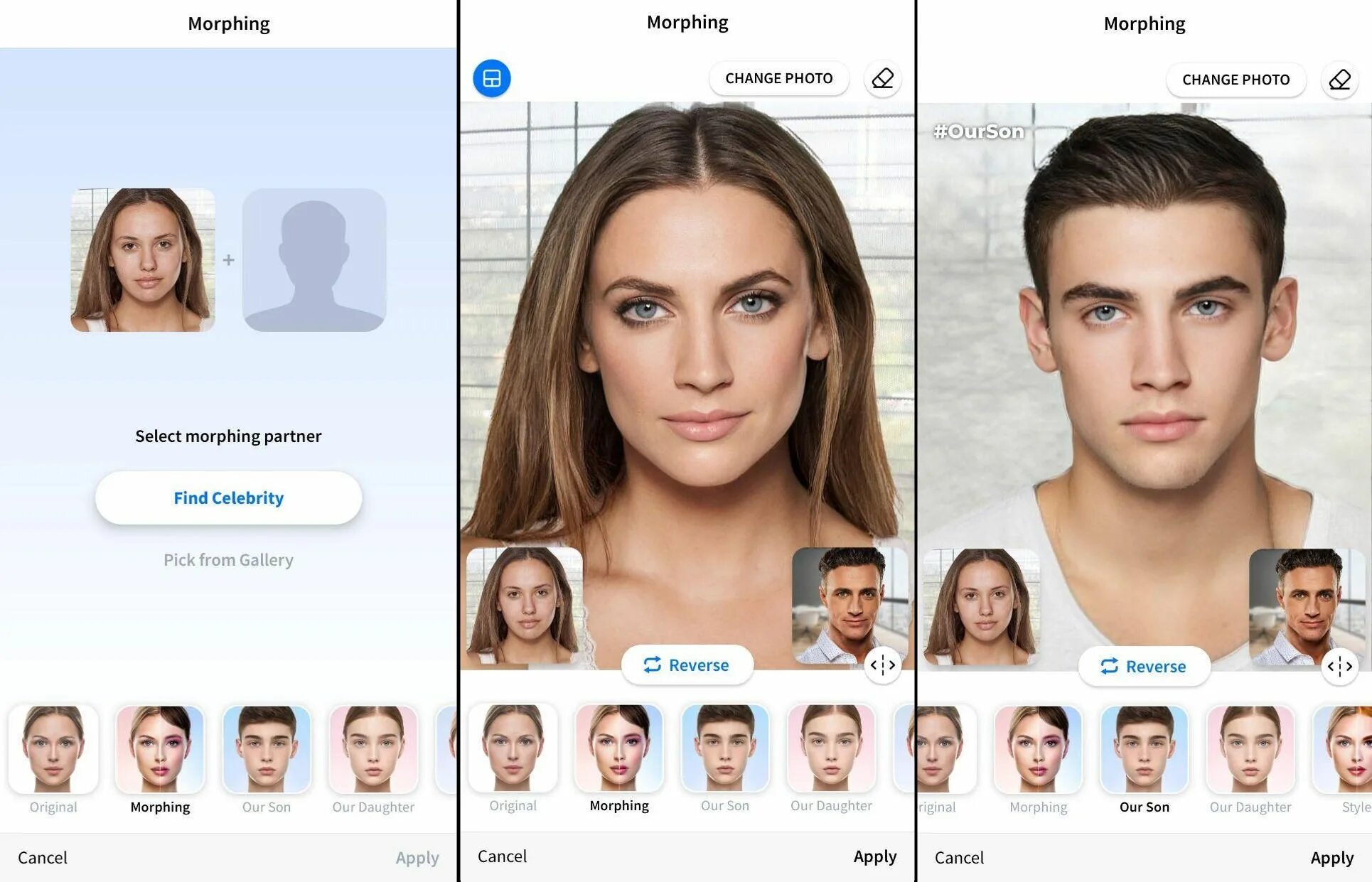 По фото узнать какой будет ребенок бесплатно FaceApp Face Morphing Tool Exampless FaceApp Face Morphing Face swap app, Best f