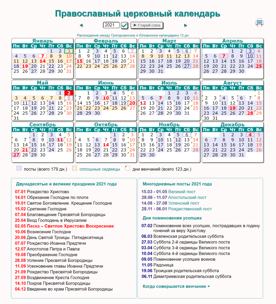 По какому календарю отмечают праздники православные cerkovnyi-kalendar-2021-daty Трехсвятительский храм г. Воронежа