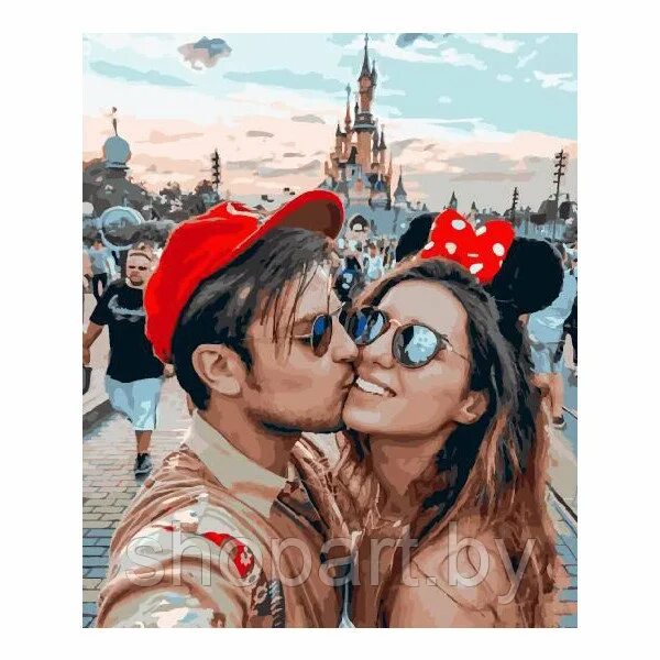 По номерам по фото спб Рисование по номерам "Пара в Диснейленде " картина
