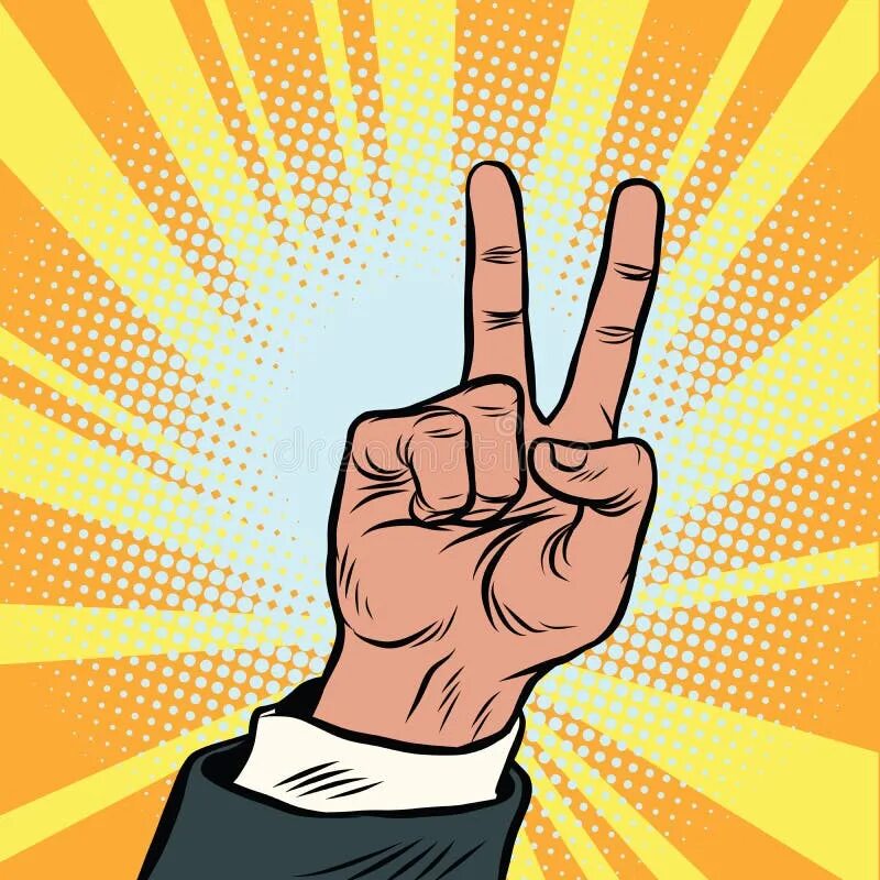 Победа пальцами фото Hand saw cartoon bubble stock vector. Illustration of hand - 92110095