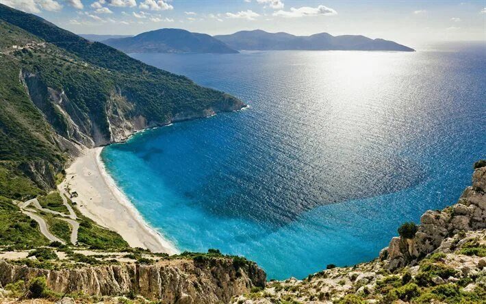 Побережье средиземного моря фото Download wallpapers beach, coast, Mediterranean Sea, rocks, Greece, sea for desk