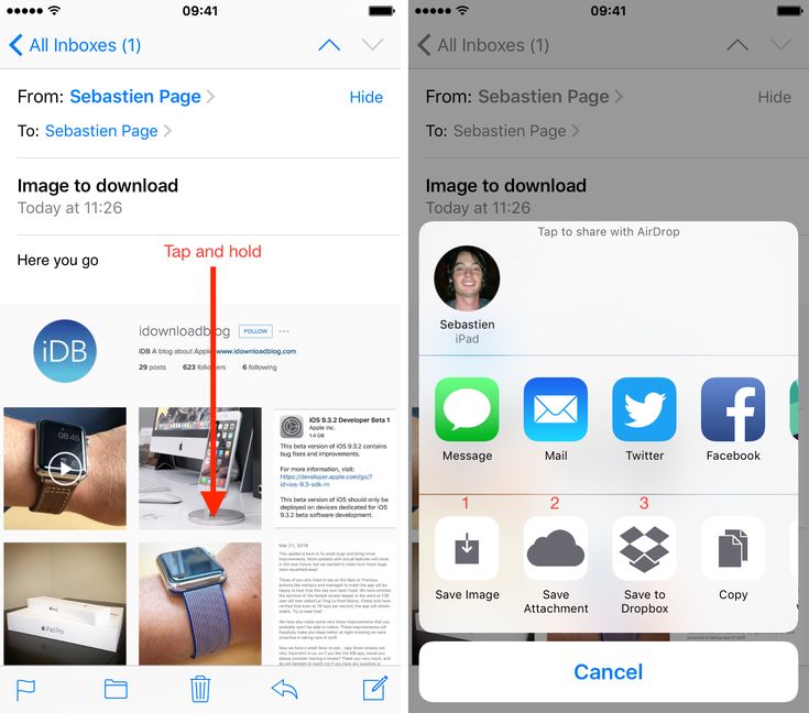 Почему айфон не сохраняет фото How to save email attachments to iPhone and iPad - iDownloadBlog Ipad, Iphone, A