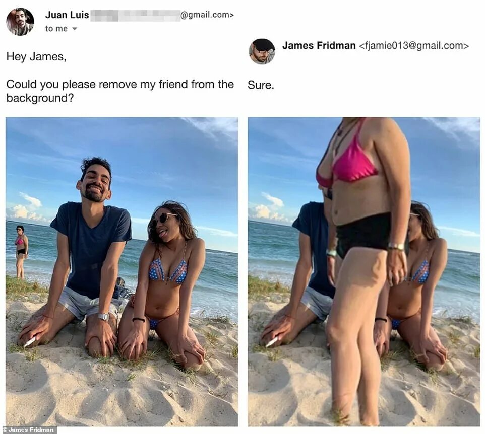 Почему бывший на фото один Prankster who is famous for his literal Photoshopping shares his latest hilariou