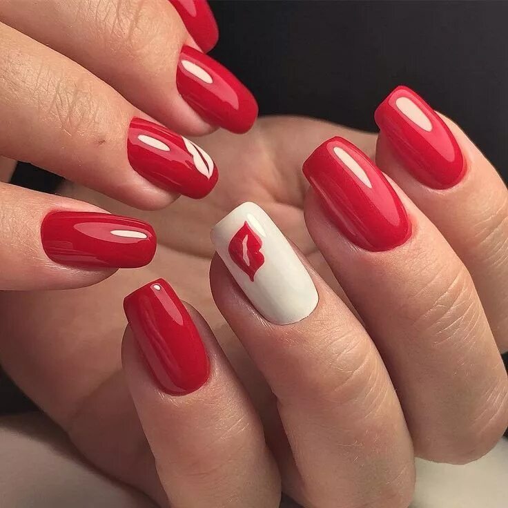 Почему красный маникюр Pin on Дизайн ногтей Red nails, Manicure, Valentines nails