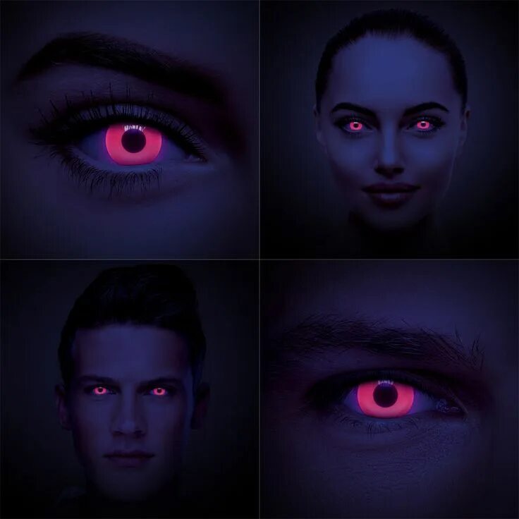 Почему на фото глаза светятся Red UV i Glow 30 Day Colored Contact Lenses, Ultra Violet Contacts in 2021 Conta