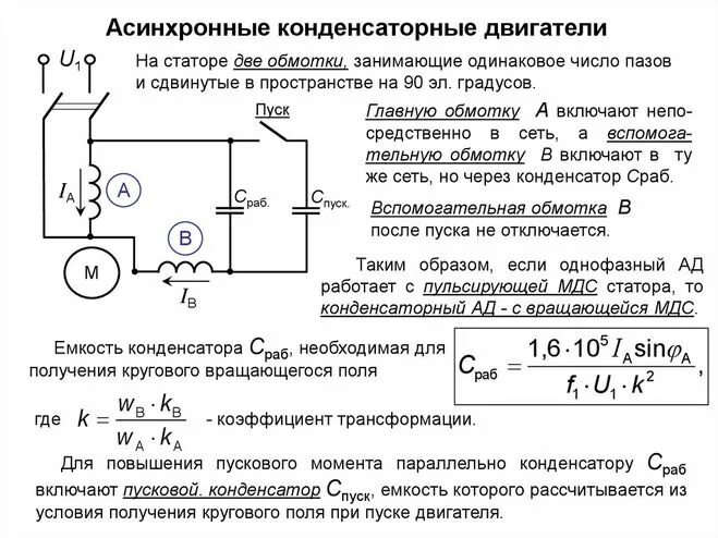 Почему подключение конденсаторов изменяет коэффициент мощности двигателя Почему электромотор не запускается?