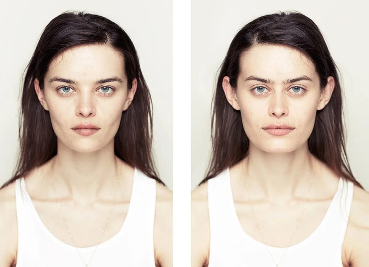 Почему закрывают лица на фото Artist reveals what people look like if faces were symmetrical - and the results