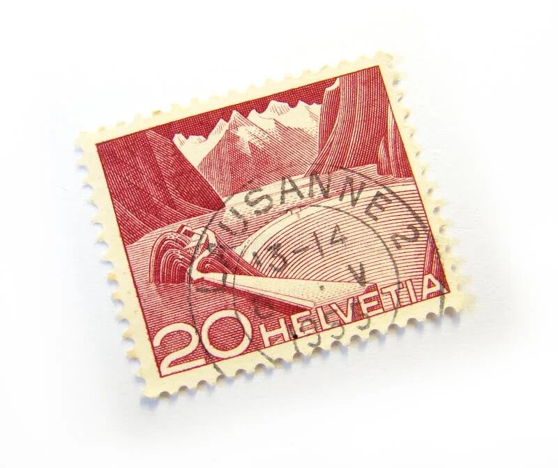 Почтовая марка фото Helvetia Stamp editorial stock image. Image of postmark - 5850059