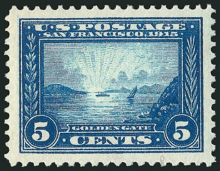 Почтовая марка фото Values of US Stamps Scott Catalogue #399 - 5c 1913 Panama-Pacific Exposition Rar