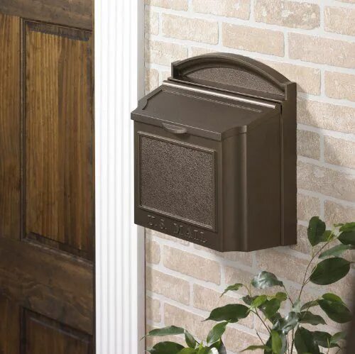 Почтовые ящики для частного дома фото Wall Mounted Locking Mailbox Color: French Bronze from Whitehall Wall mount mail