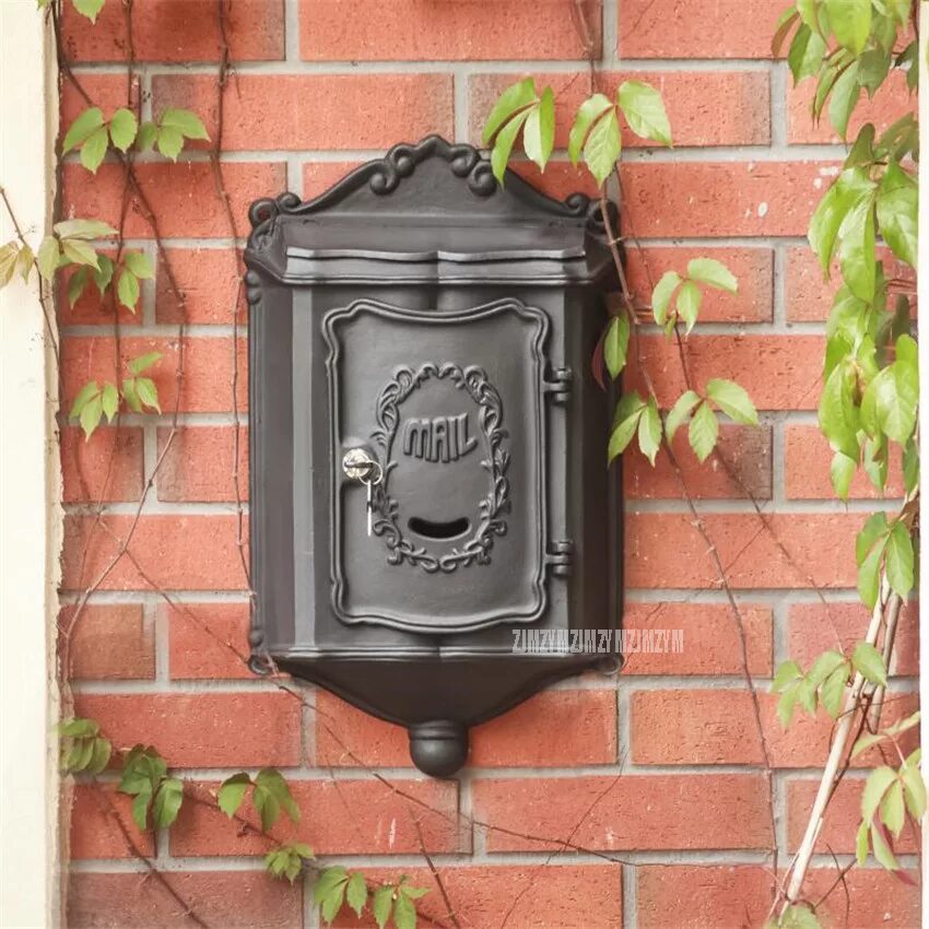 Почтовые ящики для частного дома фото Vintage Retro Aluminium Alloy Mail Box Mailbox Metal Letters Post Box Wall Mount