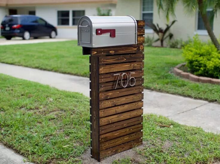 Почтовый ящик фото картинка How to Make an Amazing Wooden Mailbox - 1001 Gardens Boîte aux lettres en bois, 